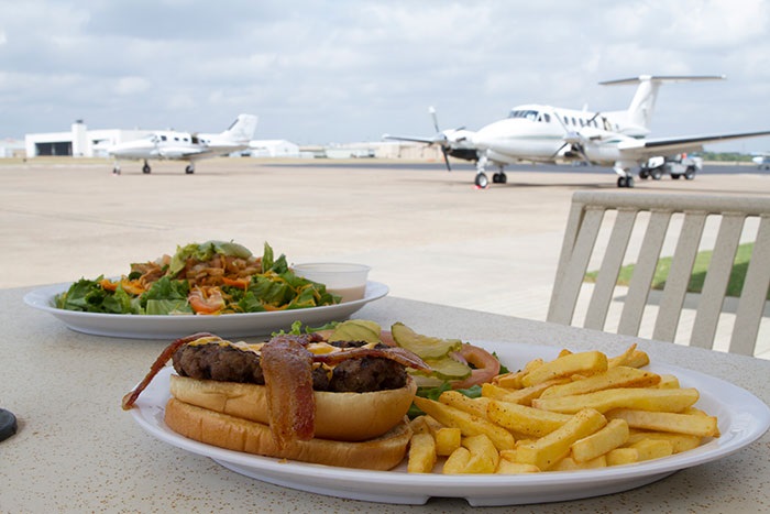 Radial Cafe food and views of runway