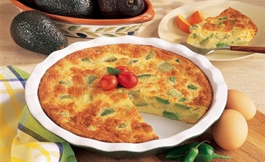 Hatch Chile Frittata with Sunburst Squash and Fischer’s Cheddar Cheese