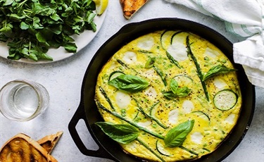 Spring Frittata with Asparagus, Spinach and Cherry Tomatoes