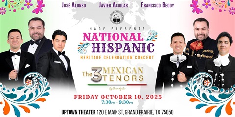 3 Mexican Tenors: Hispanic Heritage Month Concert