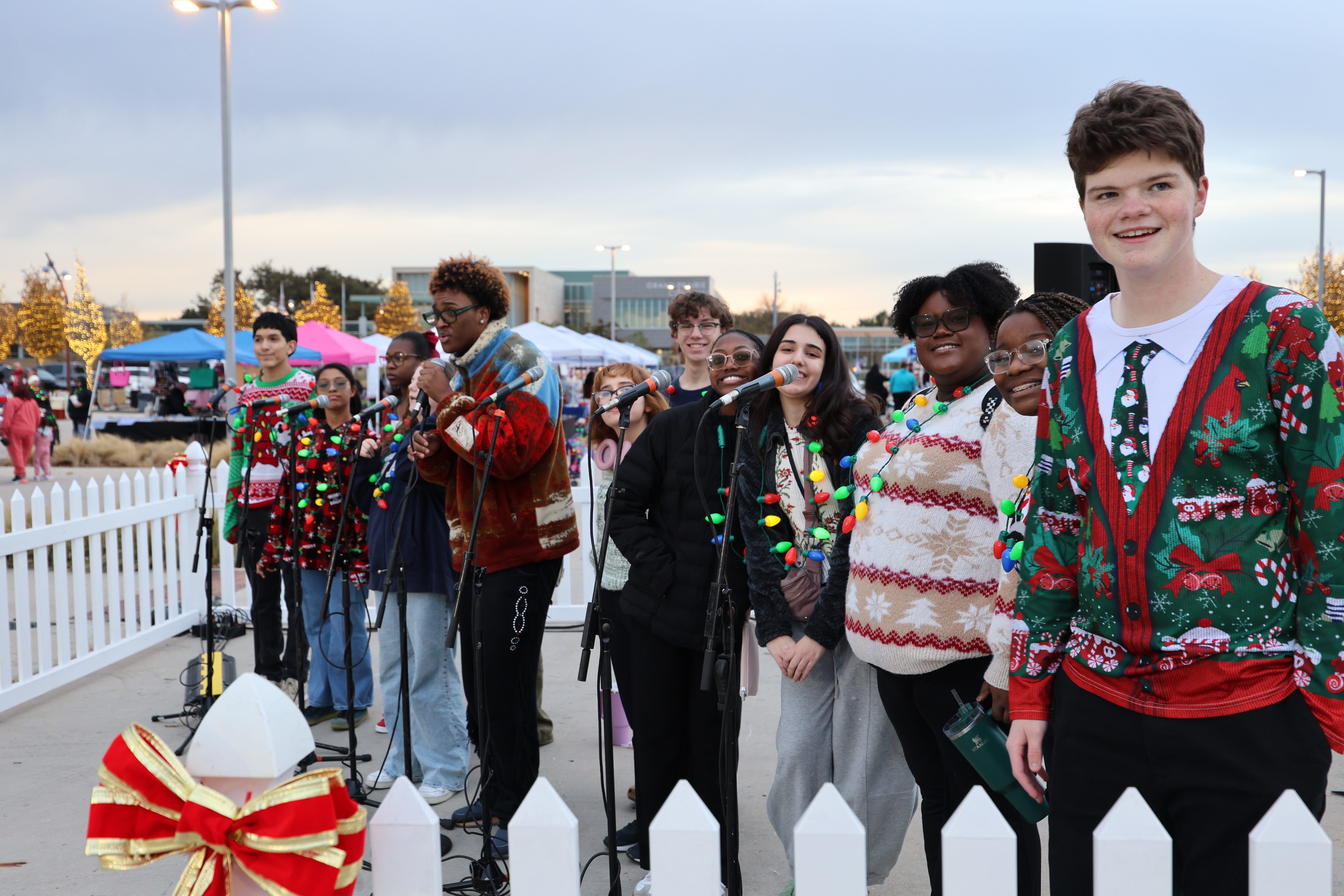 Tree Lighting Caroling Crowd