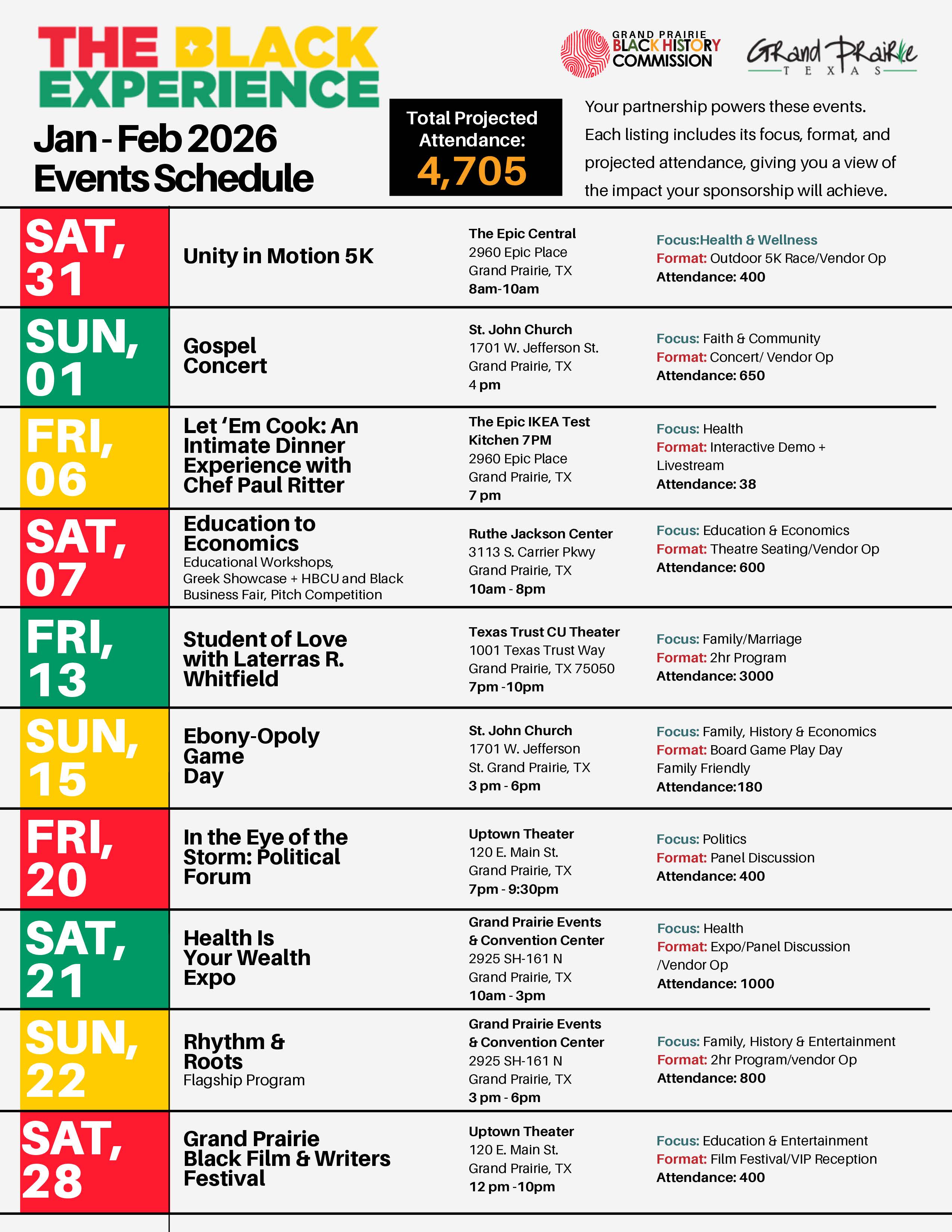 Black Experience Events Listing