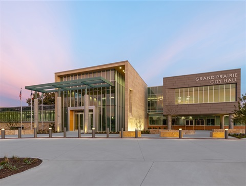 Front exterior of Grand Prairie City Hall